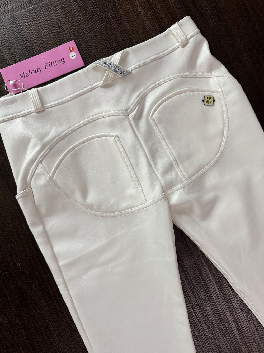 Melody Pants Womens L White Faux Leather Fleece Lined Skinny Jeggings Thermal